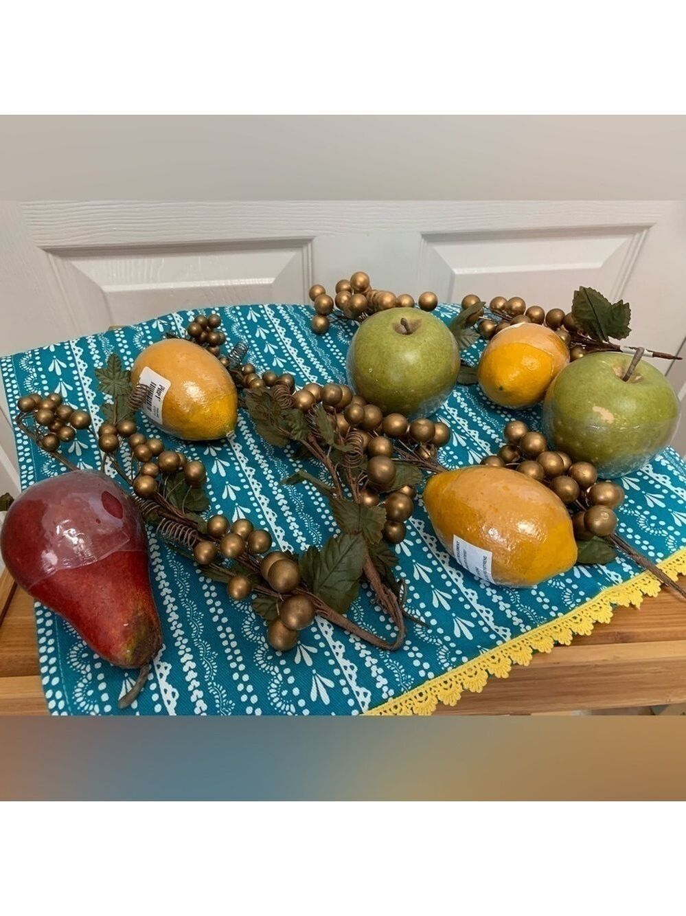 PIER 1 faux floral fruit bundle decor dining craft apple pear grapes lemons - Picture 5 of 11